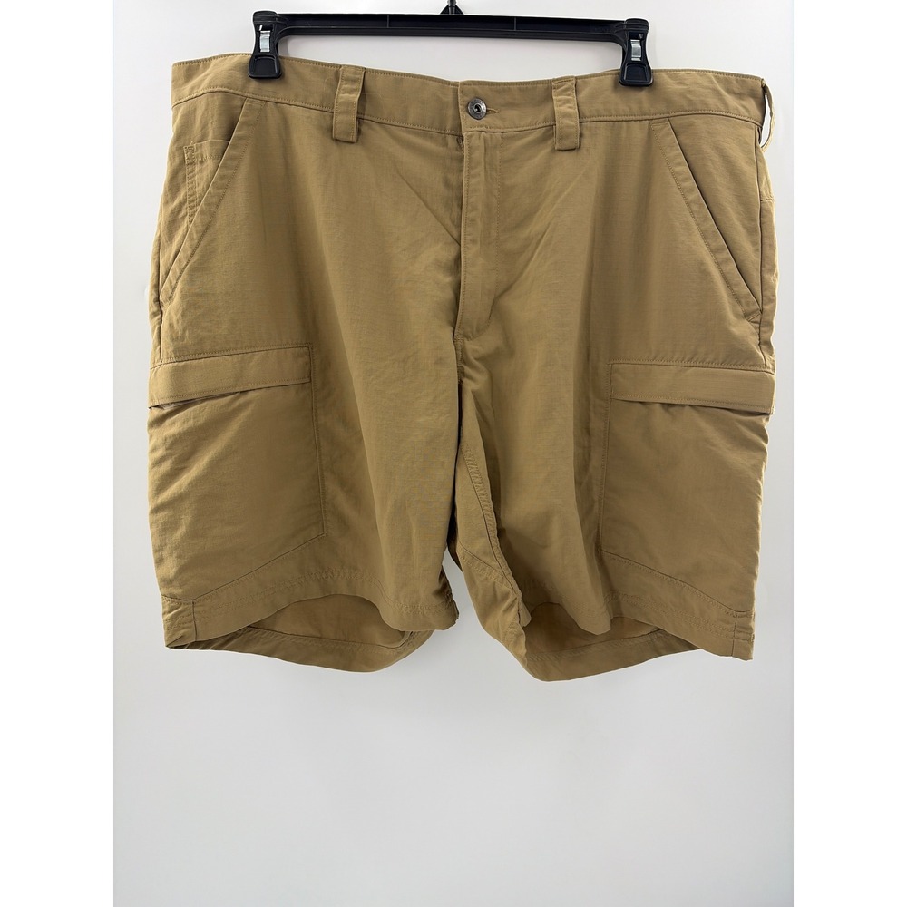 Duluth Trading Co Dry on‎ the Fly Cargo Shorts Mens 42 Tan Khaki Nylon Ripstop